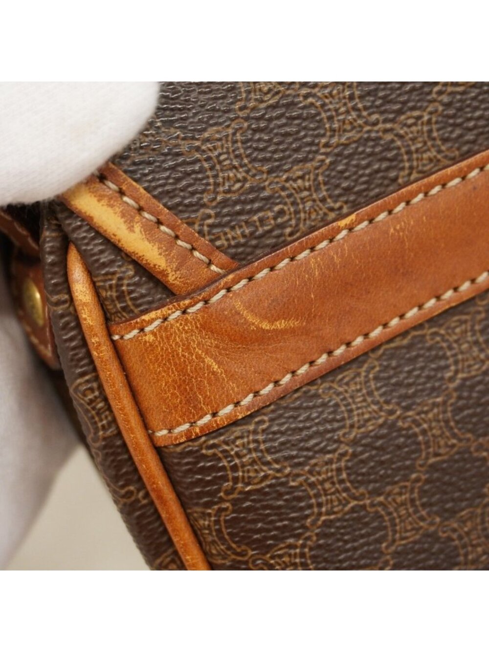 Celine Shoulder Bag Macadam Brown Gold - Picture 9 of 10